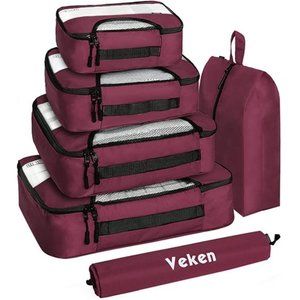 6 Pc Set Packing Cubes Luggage Packing Organizers for Travel Accessories